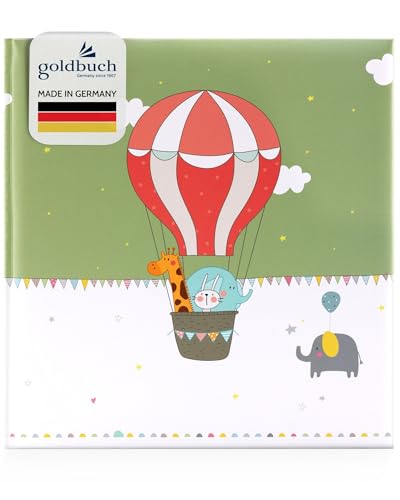 Goldbuch diseño Infantil, Fotos con 60 Blancas, pergamino y 4 páginas ilustradas, álbum de bebé para Pegar, Papel, Vuelo de Globos, ca. 30 x 31 x 4 cm