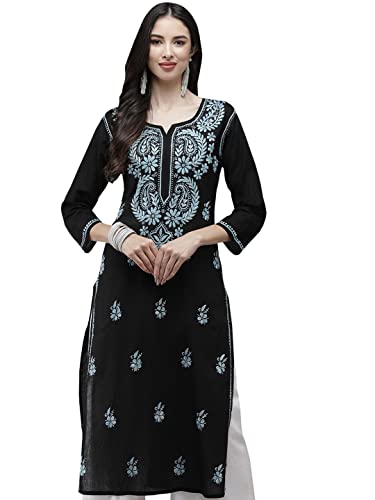 Pure Cotton Chikankari Hand Embroidered Long Kurti for Women | Lucknowi Handwork | Soft, Breathable & All-Season Wear main image 1