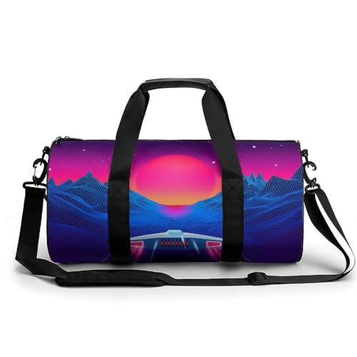 Sac de sport gym voyage week-end duffel bag camping randonnée rétro vague 45cm