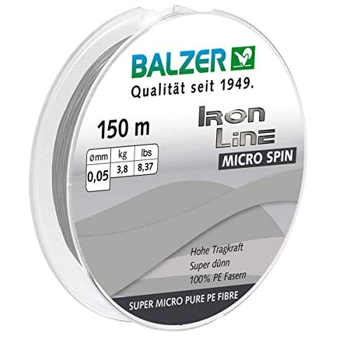 Balzer Iron Line Micro Spin 150m 0,05mm 3,8kg grau geflochtene Schnur Cover