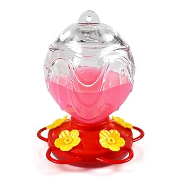 AMAZON - JALAMWANG Glass Hummingbird Feeders for Outdoors Hanging 15 oz Sealed and Leak- Proof Easy to Clean and Fill Containing Ant Moat, for Attract Hummingbird (Pack of 1, Clear)