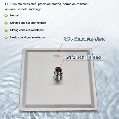 Midanya Brushed Nickel Shower Faucet Set Bathroom Shower System Wall Mount 8 Inch Square Rainfall Shower Head High Pressure Shower Fixture With Handheld Sprayer Rough-In Valve Body And Trim Included #TOP6