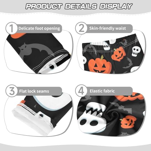 Funny Skull Bat Girls Leggings,Workout Leggings for Girls Toddler Athletic Legging Size for 3-10T3