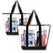 Bags for Less Large Clear Vinyl Tote Bags Shoulder Handbag (Black)
