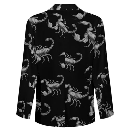 Cartoon Scorpion Men's Blazer Printed Button Suit Jacket Slim Sport Coat Blazers4