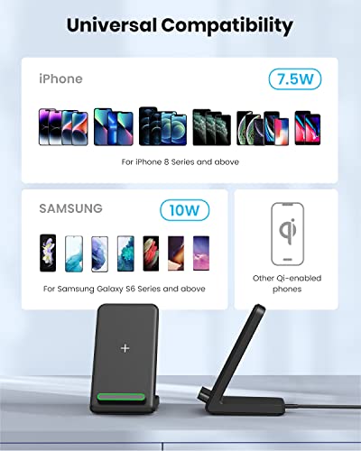 Wireless Charger Stand, Geekera 2 Pack Wireless Charging Station For Iphone 14/13/12/11/Pro/Pro Max/Mini/X/Xr, Qi-Certified Phone Chargers For Samsung Galaxy S22 S21 S20 S10 S9 S8 Note 20 10 9 #TOP4