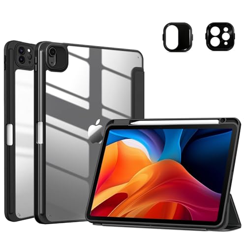 TXWLLIU Hülle für iPad Pro 11 Zoll 2022/2021/2020/2018, Air 11 Zoll M3/M2 2025/2024, iPad Air 5./4. Generation 2022/2020 10,9 Zoll, Superdünne Leichte Schutzhülle, Auto Sleep/Wake, Schwarz