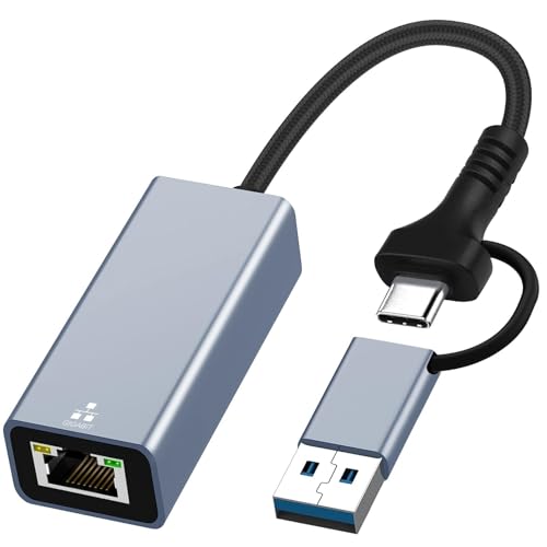 USB 3.0/USB-C 両インターフェース 有線 LAN アダプター