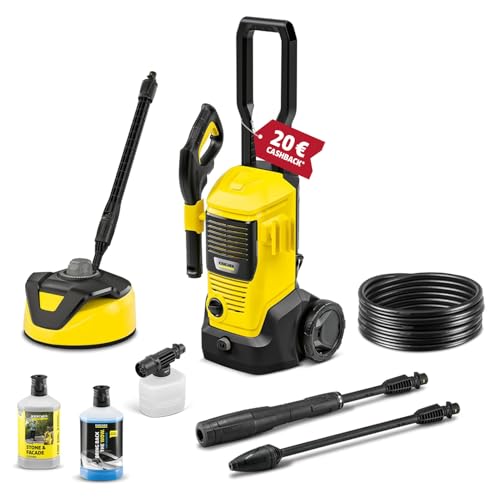 Kärcher Hochdruckreiniger K 4 FJ Home, Druck: max. 130 bar, Fördermenge: 420 l/h, Flächenleistung: 30 m²/h, Wasserfilter, Gewicht: 5,7 kg, HD-Pistole, Dreckfräser, VPS, Schaumdüse, Home Kit