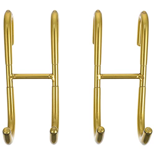 DOITOOL Stainless Steel over Door Hooks 2Pcs Punch-Free Hanging Hooks for Bathroom Kitchen Storage Organizer Hold Towels Clothes Hats Space Saving