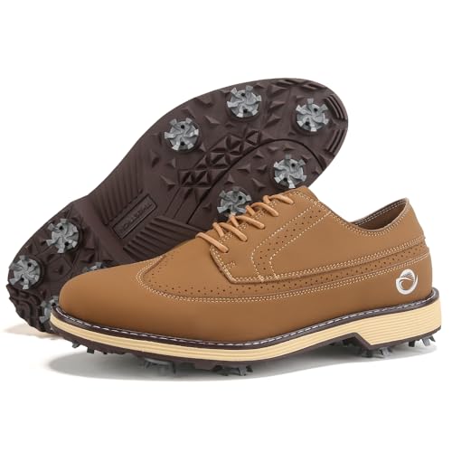 Image of Golf Shoes Men Spikes Classic Golf Footwears Male Walking Sneakers for Golfers Size 7-14