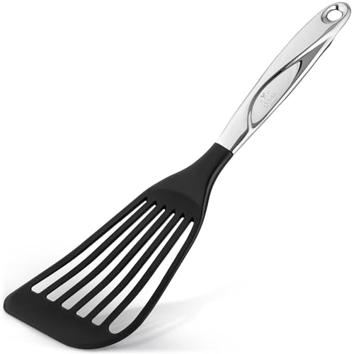 Comparison: Best Non Stick Spatula 3 Zulay Kitchen Premium Fish Spatula Stainless Steel - Slotted, Non-Stick & Easy to Clean Fish Turner with Ergonomic Handle - Perfect for Cooking & Dishwasher Safe 12.8"