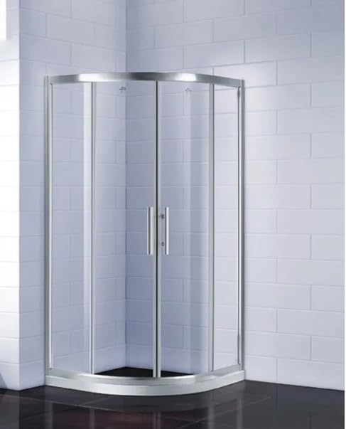 Quadrant Shower Enclosure 900mm Chrome Frame Walk in Corner Cubicle (900mm Quadrant)