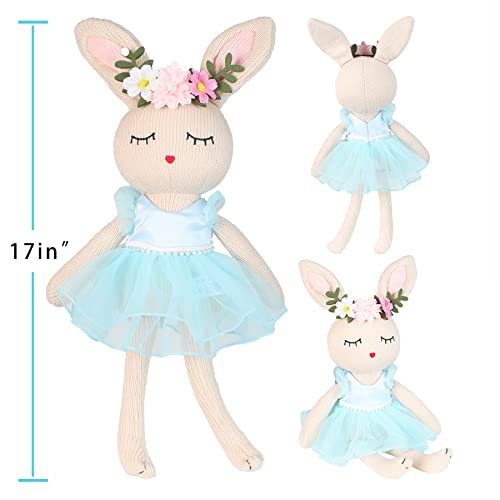 Justqunseen Ballerina Doll Handmade Stuffed Animal Bunny Stuffed Animal Bunny Plush Animal Doll, Plush Toy Bunny Stuffed Animals For Girls Easter Stuffed Animal On Birthday Christmas Easter #TOP1