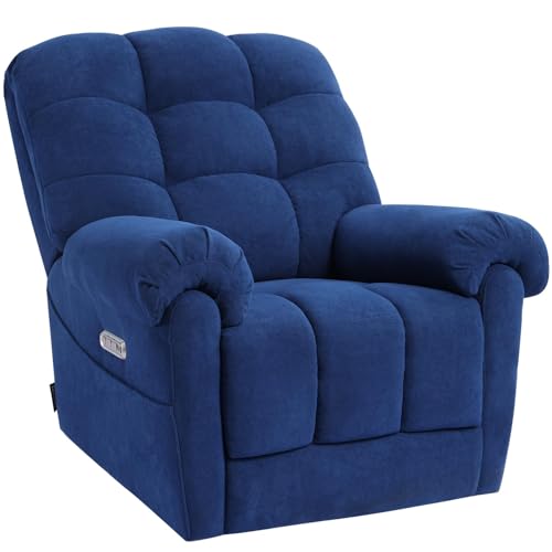 EONIX Power Recliner with Heat & Massage Navy Blue