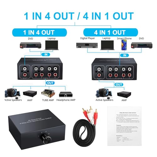 Commutateur audio bidirectionnel pour console de jeux et TV de salon - 4
