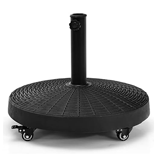 Best choices black umbrella stand with wheels Elegant 50lbs Round Umbrella Base