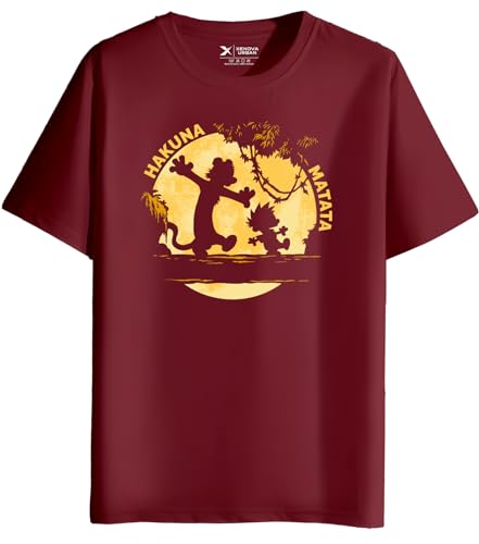Image of XENOVAURBAN Men's Graphic Printed RN-HKM Round Neck Regular and Plus Size Cotton T-Shirt