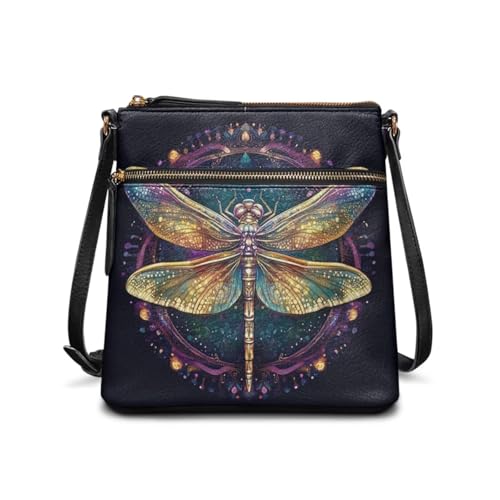 Image of Leather Women Crossbody Hobo Bag Satchel Purse Handbag with Adjustable Shoulder Strap and Zipper Pockets