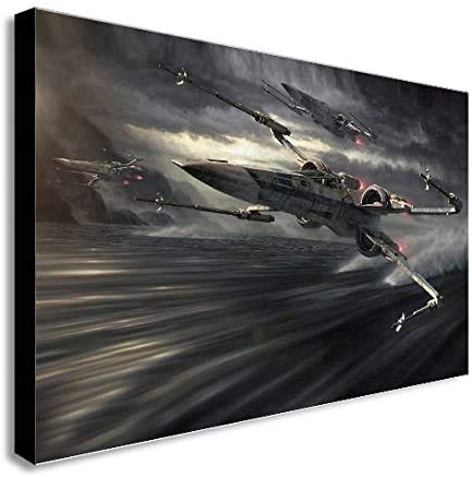 X Wing Star Wars - Canvas Wall Art Framed Print - Various Sizes (A1 32x24 inches)