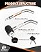 METOWARE Swivel Head Receiver Lock for Class I-IV, 1/2” and 5/8” Dual Bent Pin, Compatible with Most Hitches for Trailer, Truck, Car