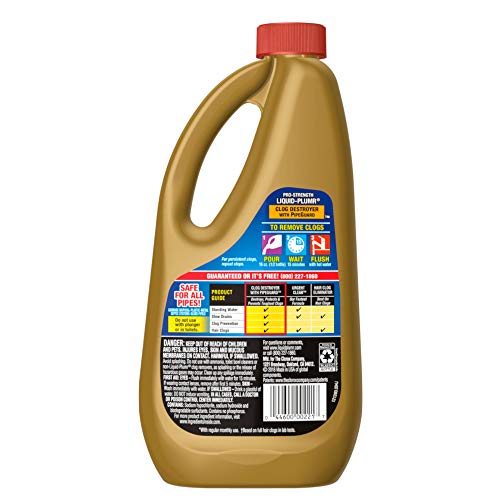 Liquid-Plumr Pro-Strength Clog Destroyer Gel with PipeGuard, Liquid Drain Cleaner - 32 Ounces