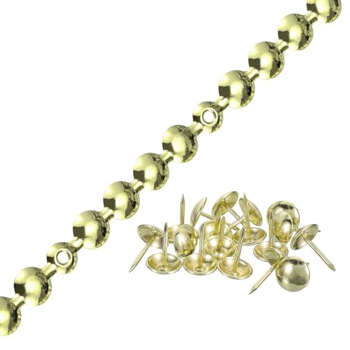 QUARKZMAN Polsterstifte Streifen, 1 Meter glänzende dekorative Nagelverzierungen für Sofa Kopfteil Stuhl Möbel mit Polsternägeln (11mm Gold)