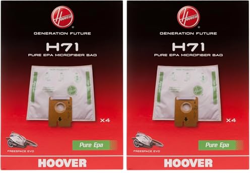 Hoover H71 Sacs pour Aspirateur - Originaux - en Microfibre - Pure EPA - Compatibles avec l’Aspirateur Traîneau Hoover Freespace Evo - 4 Pièces. (Lot de 2)