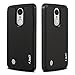 J&D Heavy Duty Dual Layer Hybrid Shock Proof Protective Rugged Bumper Case for LG Aristo, Phoenix 3 & K8 2017 - Black