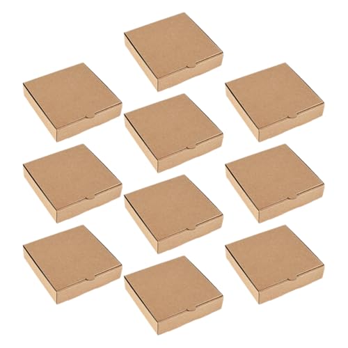 BUGUUYO Elegant Mini Pizza Boxes 10pcs Cardboard Pizza Takeaway Boxes for Party Favors Cookies Crafts
