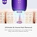 IPL Laser Hair Removal Device For Women: Permanent Hair Removal With Ice-Cooling Care Function, to 999,999 Flashes Nearly Painless & Long-Lasting Results For Fast Full Body, Holiday Gifts Purple