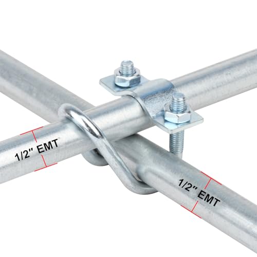 eoere 20 PCS Cross Connector Pipe Clips for 1/2\" EMT Electrical Pipe(O.D. : 0.706\"), Cross Conduit Clamp for Greenhouse, Awning & Fence, Tripods - Thumbnail 3