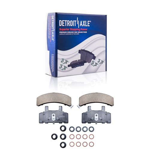 Image of Detroit Axle - Front Brake Kit for Chevy GMC C1500 Suburban Express | Savana 1500 Tahoe Yukon Disc Brake Rotors Ceramic Brake Pads 1996-99 Replacement
