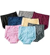 [ニッセン] ショーツ 深ばき ハイウエスト 綿100％ レーシー フライス セット 8枚組 大きいサイズ レディース