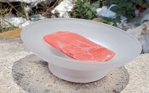 Image of Pure Source India Glass Soap Dish for Bathroom Or Kitchen, (3.25 Inch - 6 Pieces)