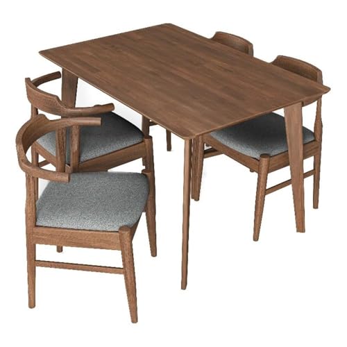 Ashcroft Furniture Co Abbet Mid Century Modern 5 Piece Solid