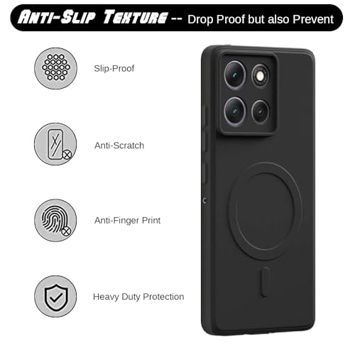 Image of Back Cover | MagFit Ring Design (Non-Magnetic) | Shockproof Protection | Anti-Slip Grip | Raised Camera Edges | Slim Protective Case for Motorola Moto G86 5G / G86 Power 5G (Matte Black)