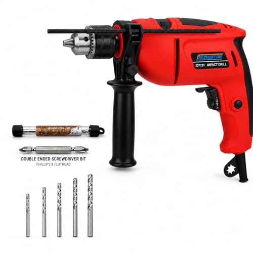 Image of Delivery Pax 780W Impact Drill Machine for Home Use | Electric Hammer Drill | Variable Speed, Forward Reverse | 13mm Chuck | 2.5mm-6mm Drill Bits Set with Masonry & Screwdriver Bit | Wall Wood Metal