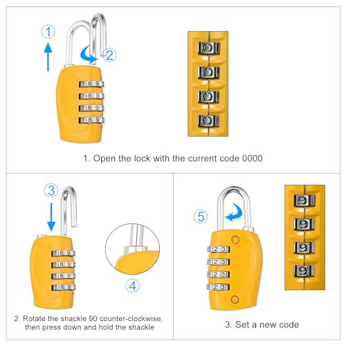 Image of PATIKIL Combination Lock, 2Pcs 4 Digit Outdoor Padlock Waterproof Locker Lock for Luggage Suitcase, Gym Locker, Fence, Filing Cabinets, Toolbox, Gate, Pink