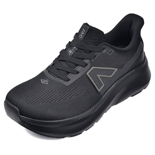 JACKSHIBO Slip in Men Hands Free Wide Toe Box Shoes Slip on Trail Running Walking Tennis Athletic Sneakers Width Arch Support Plantar Fasciitis Orthopedic Shoes with Cushion Thick Zero Drop Sole