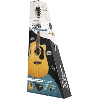 Washburn Apprentice Pack D5CE Guitare électro-acoustique folk avec housse de transport, sangle et microphones inclus – Image 4