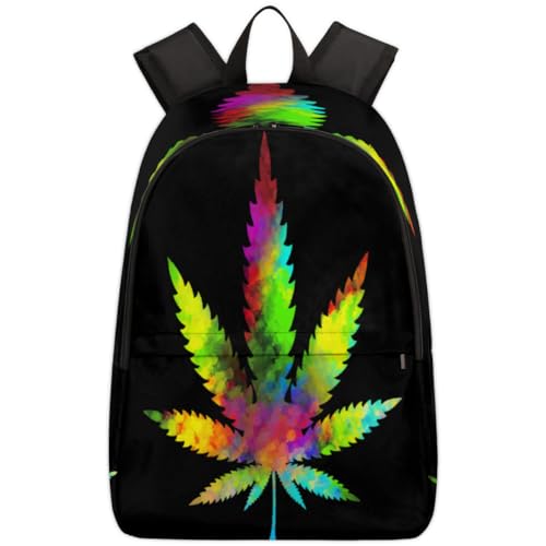 Sac à dos d'école TropicalLife feuilles multicolores de 17,4L pour ordinateur