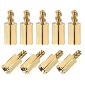 sourcing map 20Stk. M2,5x8mm+5mm Stecker Buchse Messing PCB Motherboard Abstandhalter Ständer