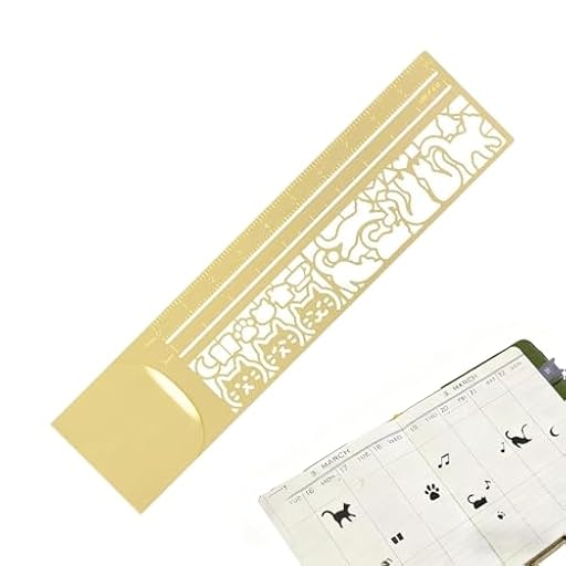 Regla de plantilla, plantilla de dibujos animados de metal de 20 cm, herramienta de medición ligera | Adorable suministro de oficina con temática de gato para redactar edificios escolares suministros | Ya disponible en tu tienda friki favorita! En mundofriki.es!