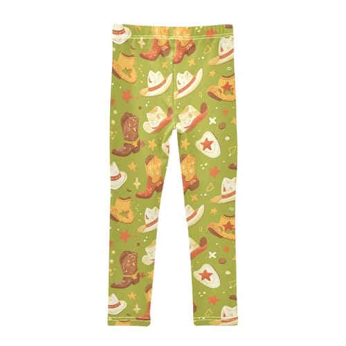 KLL Western Boots Design Boho Scotland Little Girls Basic Leggings Casual High Waisted Dance Pants Running2