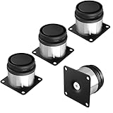 Biaungdo 4 Pack 2' x 2' / 50 x 50mm Adjustable Furniture Legs, Stainless Steel Round Kitchen Feet...