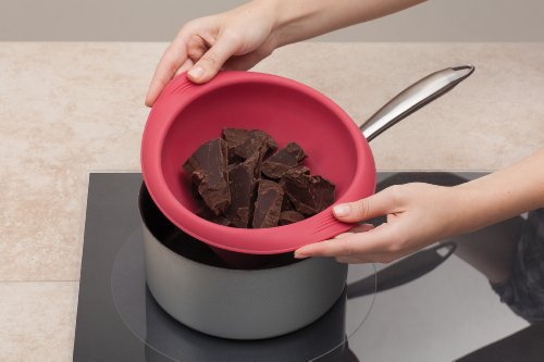 Rose Levy Beranbaum’s Baking Bowl Double Boiler, European-Grade Silicone, Red, 1.5-Quarts (6-Cups) Capacity