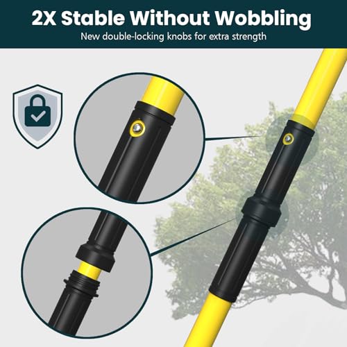 Image of Manual Pole Saws for Tree Trimming 27 FT, Tree Trimmer Long Handle Pruner with Thickened Saw Blade and Scissor, Palm Tree Trimmer for Backyard and Garden, Branch Cutter Pole Saw