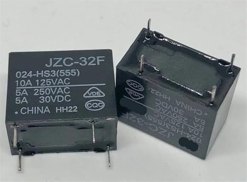 Relé JZC-32F de 4 pines y 24V DC para placas electrónicas y automatismos