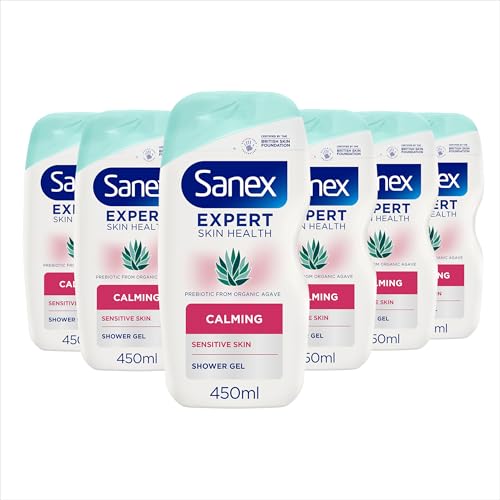 Image of Sanex Expert Skin Health Agave Calming Shower Gel, 450ml (6-Pack)